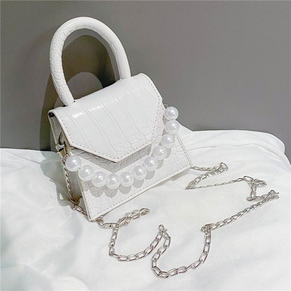 

ladies elegant pearl travel bag super mini pu leather shoulder bags women fashion stone pattern crossbody bags for female mmm
