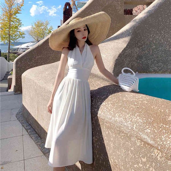 

dresses summer women solid deep v-neck sleeveless spaghetti strap backless high long sun vestidos ccjx b8dx, Black;gray