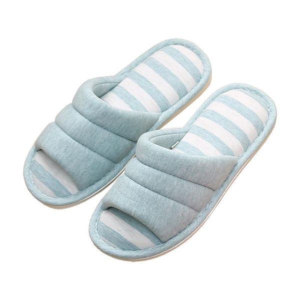 

slippers spring autumn women lovers soft bottom linen indoor home floor shoes ladies casual striped flax cotton warm flip flops, Black