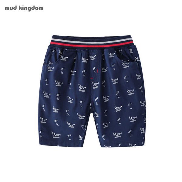 Mudkingdom Baby Sommer Jungen Shorts mit elastischer Taille, Fischdruck, modisch, lässig, kurz 210615