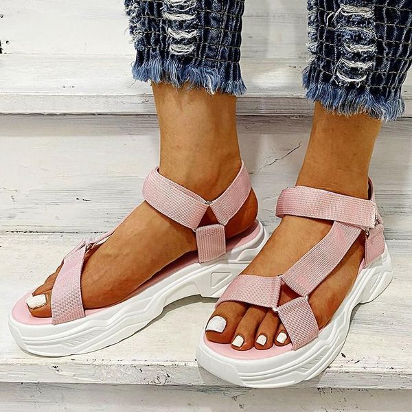 

sandals casual women 2021summer comfortable flat bottom all-match women's simple and fashionable beach, Black