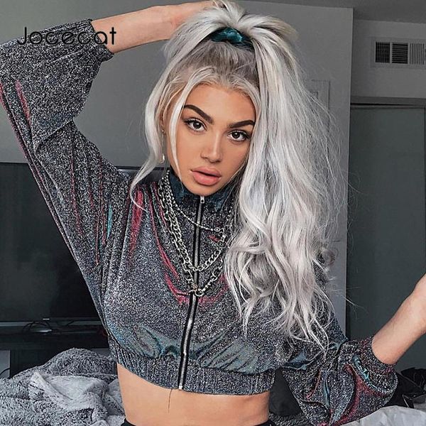 

women's hoodies & sweatshirts korean style women oversized sweatshirt glitter long sleeve turtleneck autumn winter crop streetwear, Black