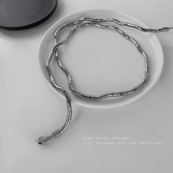 

woman necklaces snake jewelry clavicle necklace ladies chain adjustable lovers silver color vintage european stainless naszyjnik chains