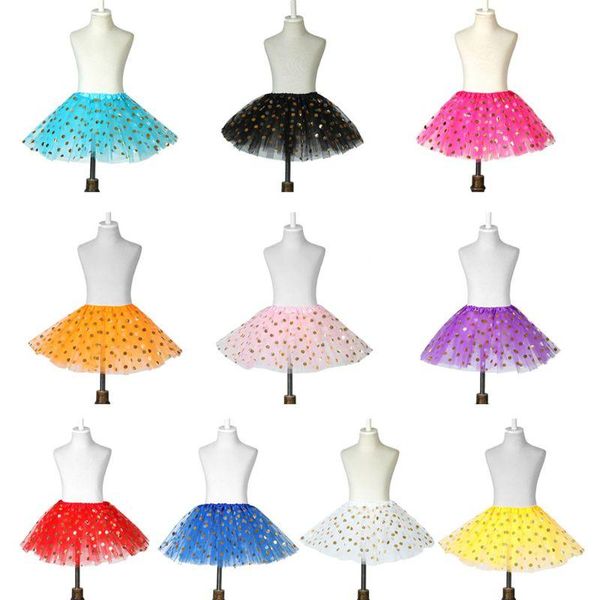 

girls layered ruffle tutu skirt glitter polka dot sequins princess tulle g99c