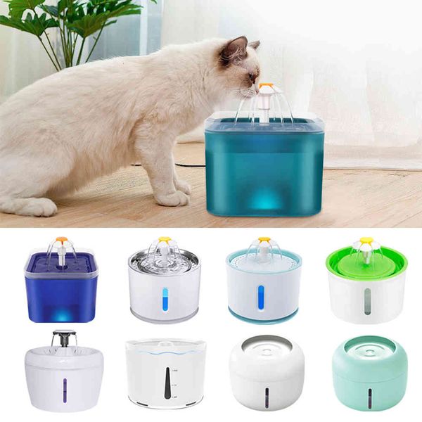 

cat bowls & feeders pet water fountain usb automatic dispenser bowl led light smart dog drinking 6f8o