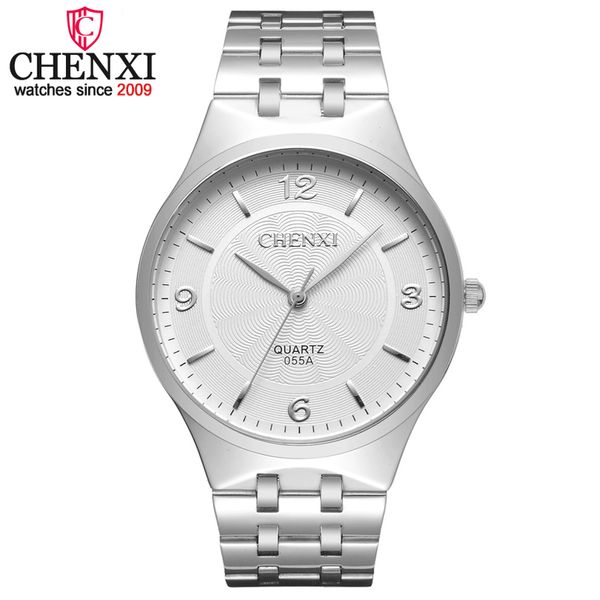 Chenxi New Top Luxury Watch Men Brand Mens Orologi Ultra Thin Full Stainless Steel Band Orologio da polso al quarzo Moda Orologi casual Q0524