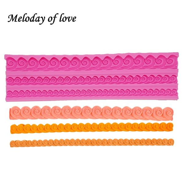 

cake tools sea water spray pattern lace silicone fondant molds decorating chocolate diy onlay border embosser mold t1301