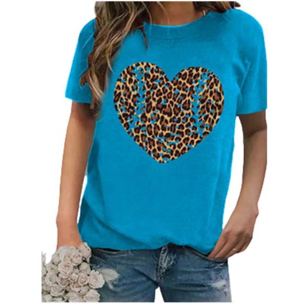 

women's t-shirt camisas mujer summer women casual short sleeve o-neck loose leopard printed splice big size 3xl lady streetwear, White