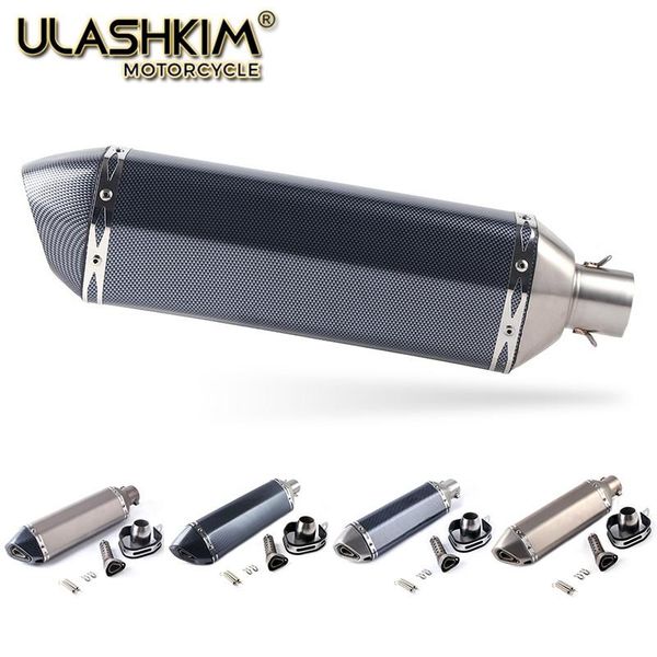 

540cm universal motorcycle carbon fiber face exhaust muffler escape with db-killer scooter dirt street bike atv pipe