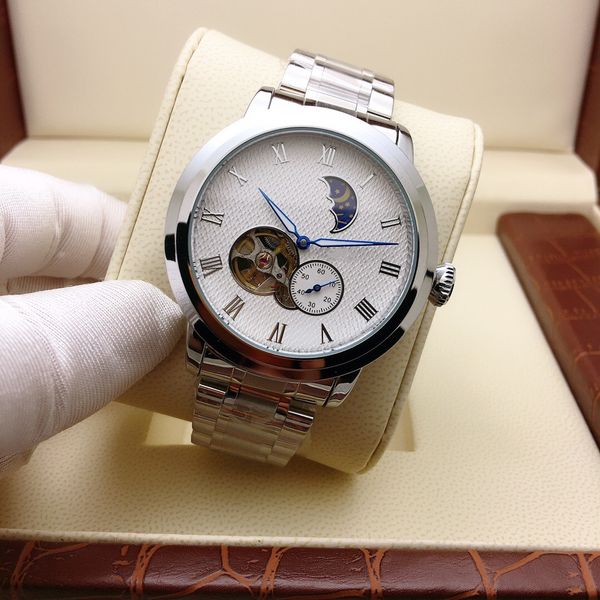 

2021 new fashion men's watch creative business working machinery automatic steel version no. nv: 5572 sports, Slivery;brown