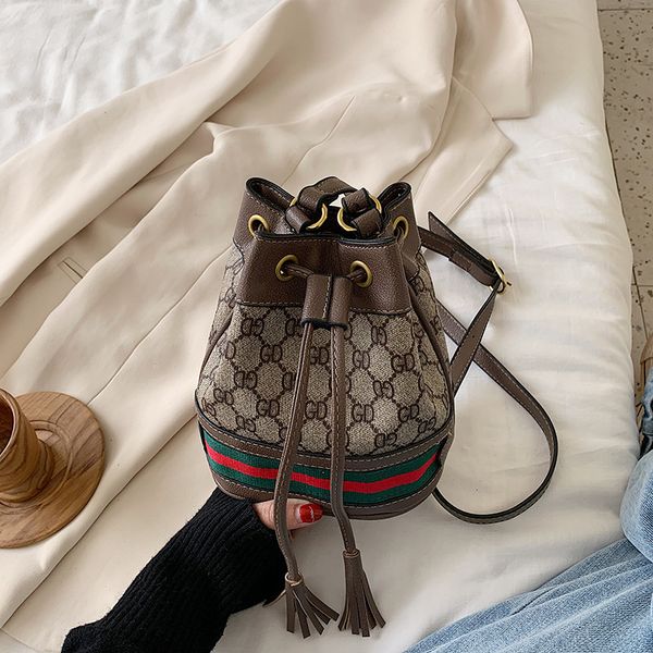

mini bucket foreign handbag style pu printed messenger bag