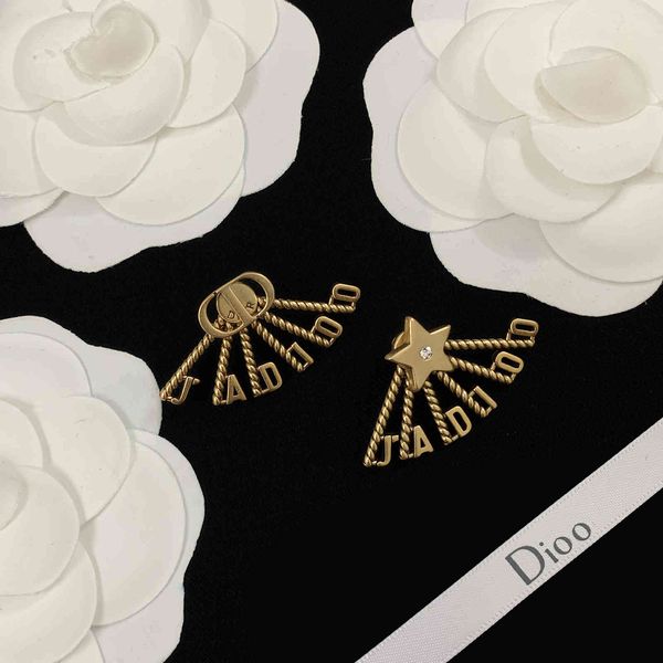 

new letter star earrings female net red brass s925 silver needle black friday deals