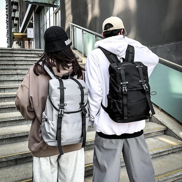 

backpack tide cool solid color wild large capacity trend student bag travel