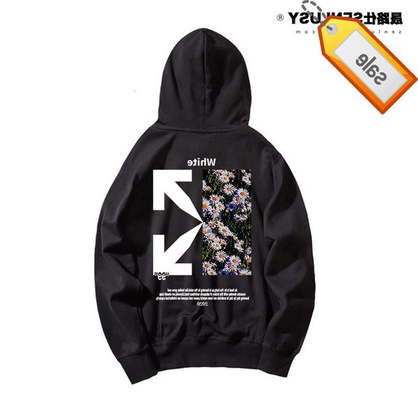 

street daisy hoodie jacket sesame autumn and winter plush, Black