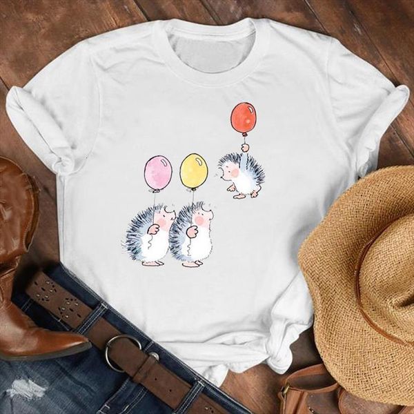 

and women lady animal balloon mens t shirts womens cute fashion printed cartoon clothes tee female print graphic, White;black