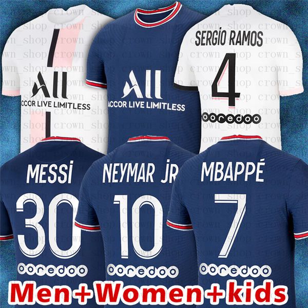 

30 messis mbappe hakimi sergio ramos wijnaldum soccer jersey 21 22 maillots football shirt marquinhos 3 kimpembe women kids kit uniform enfa, Black;yellow