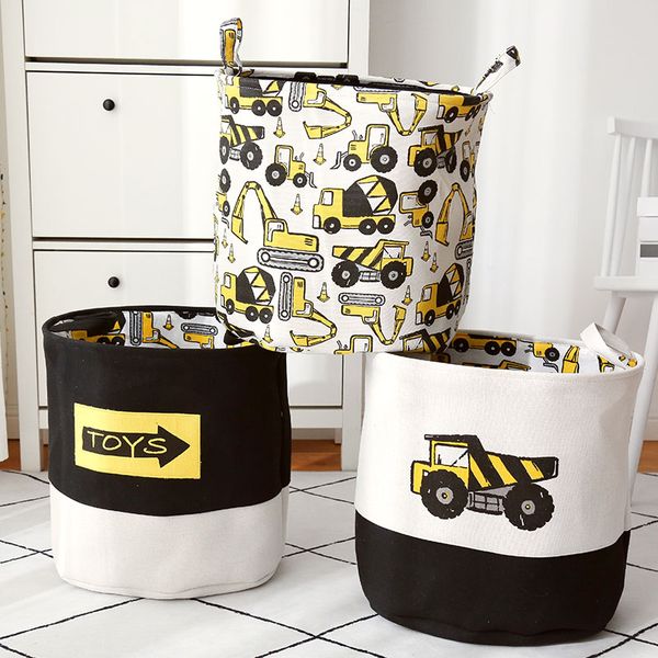 

Cartoon Cars Printed Storage Basket For Toys Fabric Cothes Organizer Foding arge aundry Basket For Dirty Cothes