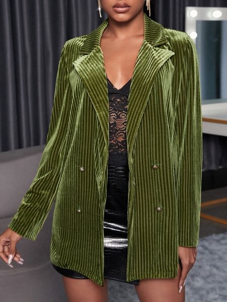 

double breasted velvet blazer 17we#, White;black