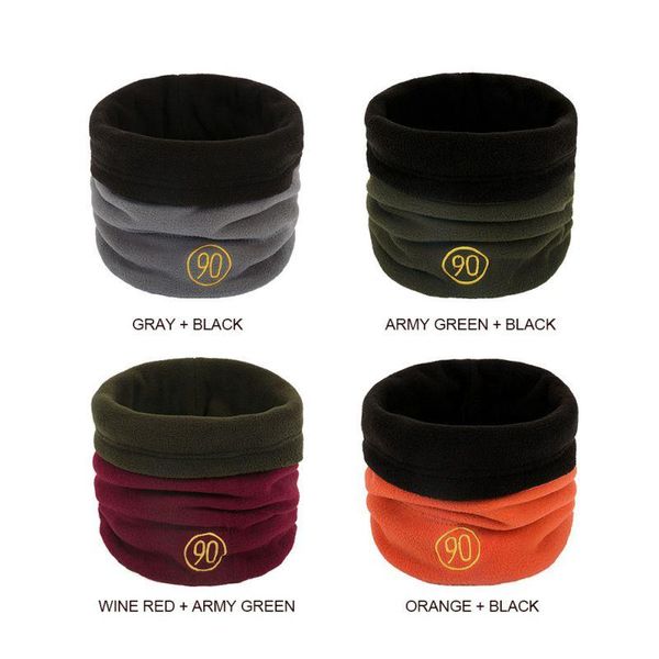 

polar fleece neck tube ear warmer gaiter face mask headband winter thermal warm scarf hat for outdoor hiking cycling xq caps & masks, Black