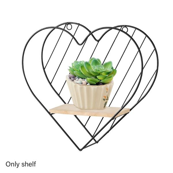 

hooks & rails floating wall shelf living room display art storage decorative bedroom bathroom gift iron craft heart shaped rustic home offic