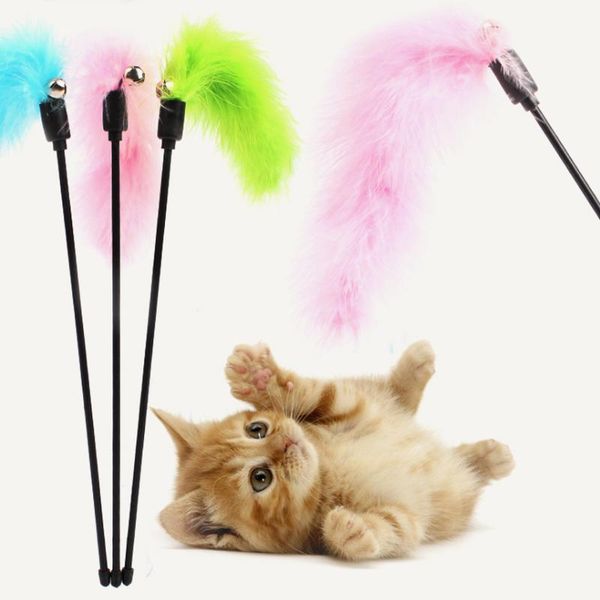 

funny cat toys interactive fun toy feather colorful with bells pet products