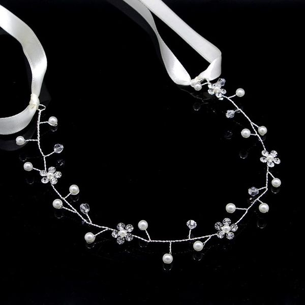 

hair clips & barrettes korean headbands with pearl beaded for women ribbon flower style bands bridal wedding party headwear headpieces forse, Golden;silver