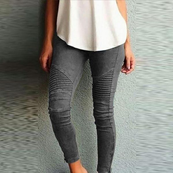 

women's pants & capris summer women fashion solid color elastic waistband slim skinny female pencil trousers, Black;white