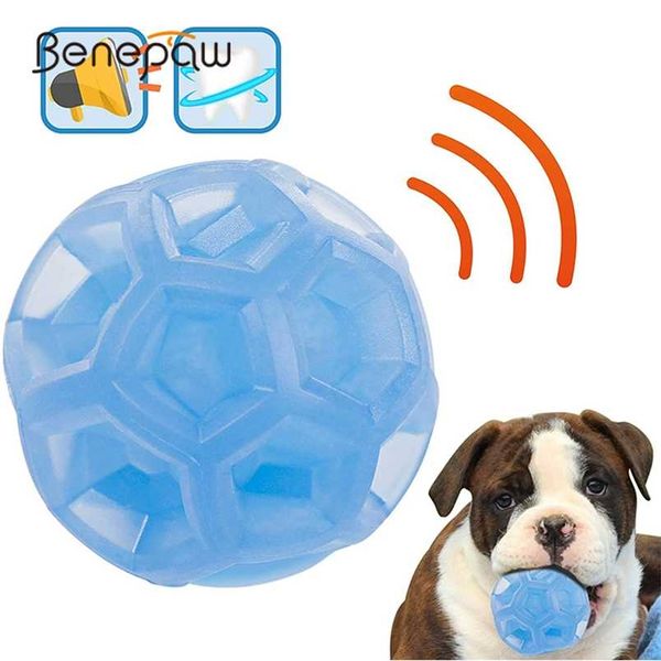 Benepaw Durable Dog Ball Squeaker Gomma naturale Galleggiante Giocattoli da masticare per animali domestici per cani di piccola taglia Cura dei denti Gioco di addestramento per cuccioli 211111