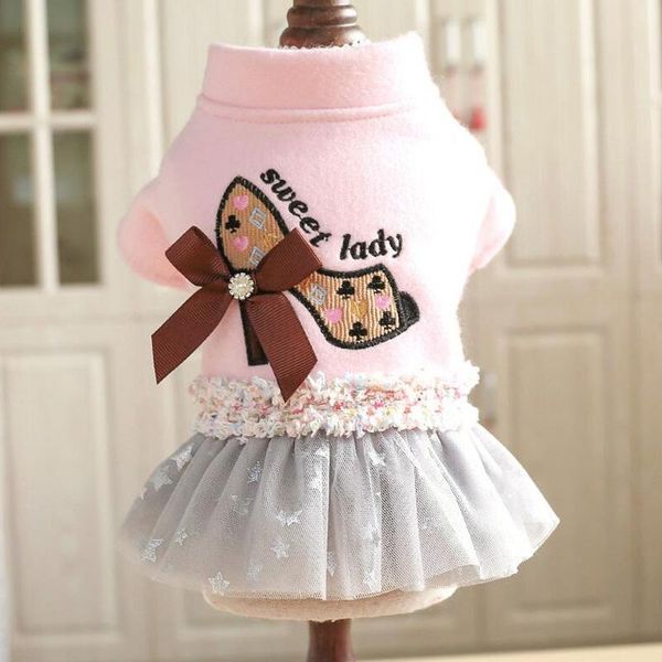 

dog apparel petcircle autumn winter warm clothes pink high heel woolen dress xs-xl size small medium yorkshire terrier pet clothing