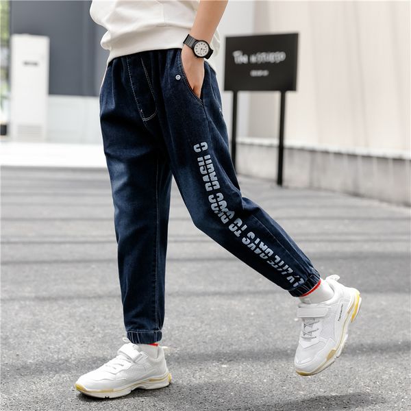 

boys jeans kids straight jean 2021 new causal trousers harem pants 5-11 years child loose jeans, Blue