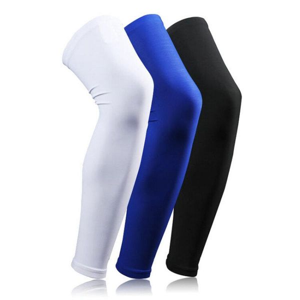 

1pair cycling leg sleeves breathable men quick dry sports safety legwarmers for basketball football bicycle outdoor running arm & warmers, Black