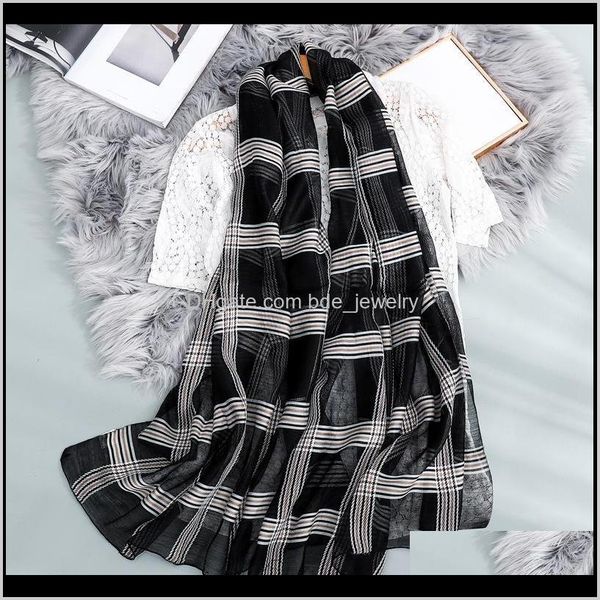 

wraps hats, scarves & gloves fashion aessoriesspring and summer wool womens plaid scarf all-match shawl long silk factory direct women hijab, Blue;gray