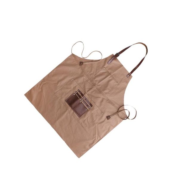 

waterproof canvas aprons indoor hanging neck for home workplaces (khaki)