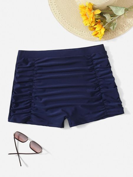 

plus plain ruched bikini bottom h5wx#, Black