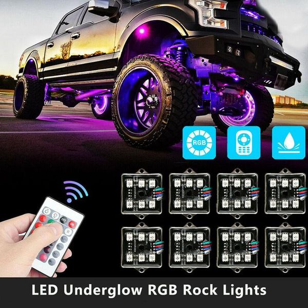 

interior&external lights led underglow rgb atmosphere light, smd remote control rock multicolor neon strip light for off-road truck