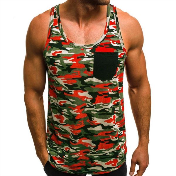 

kancoold mens tank men fitness muscle camouflage sleeveless bodybuilding tight drying vest summer cotton gym clothing, White;black