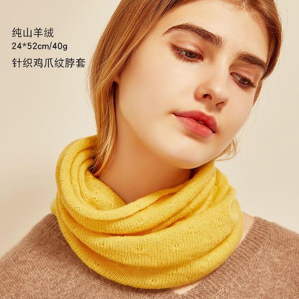 

scarves knitted 100% pure cashmere scarf ring bib for men women autumn winter warm knit neck collar, Blue;gray