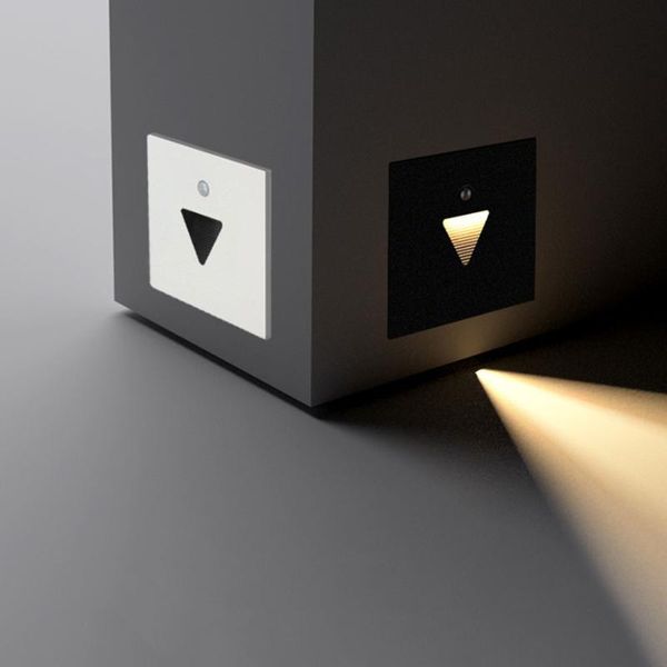 

outdoor wall lamps 3w pir infrared motion sensor led stair light waterproof recessed step corner lamp stairway footlight