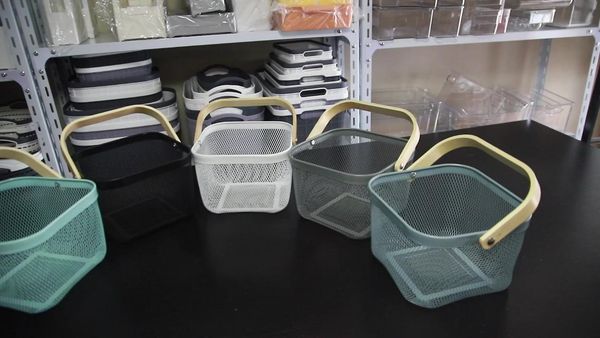 

trending cube wooden handle mesh wire fruit storage kitchen basket baskets