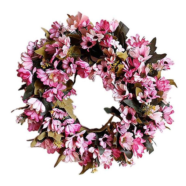 

artificial daisy wreath summer colorful floral wreaths for front door home decor window, indoor, outdoor, wedding decorative flowers &