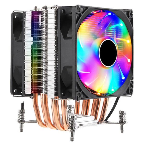 

fans & coolings cpu cooler 6 heat pipe radiator mute fan screw solid sink for intel lga 1150 amd am4 am3 cooling pc quiet