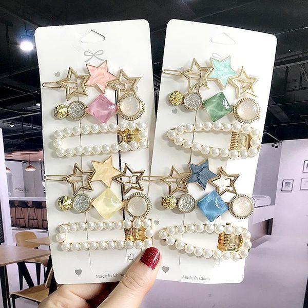 

fashion barrettes women girls hairpins side clip hair jewelry korean pearl crystal accessories wholesale
