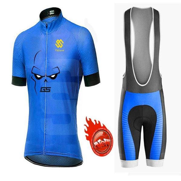 

racing sets 2021 green scotte team summer short sleeve cycling jersey mtb quick dry breathable bicycle clothes sportswear, Black;blue