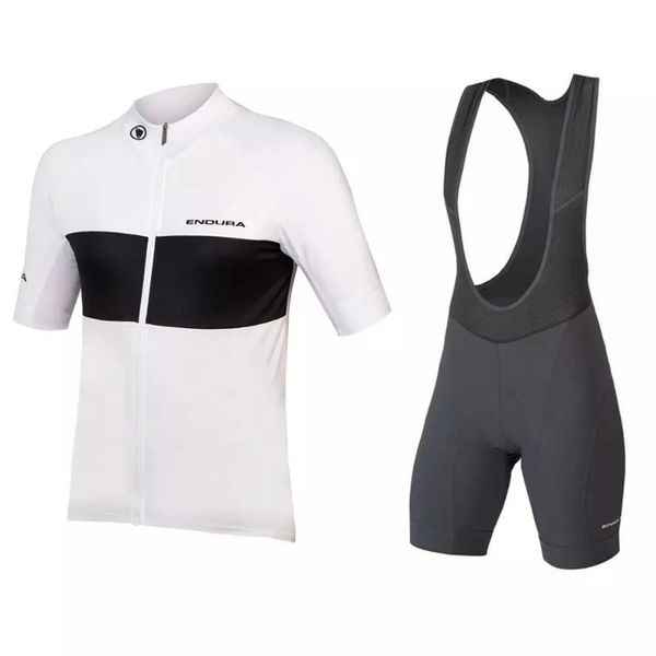 

racing sets endura 2021men's short sleeve bib set outdoor professional team road cycling suit ropa ciclismo jersey hombre maillot 9d ge, Black;blue