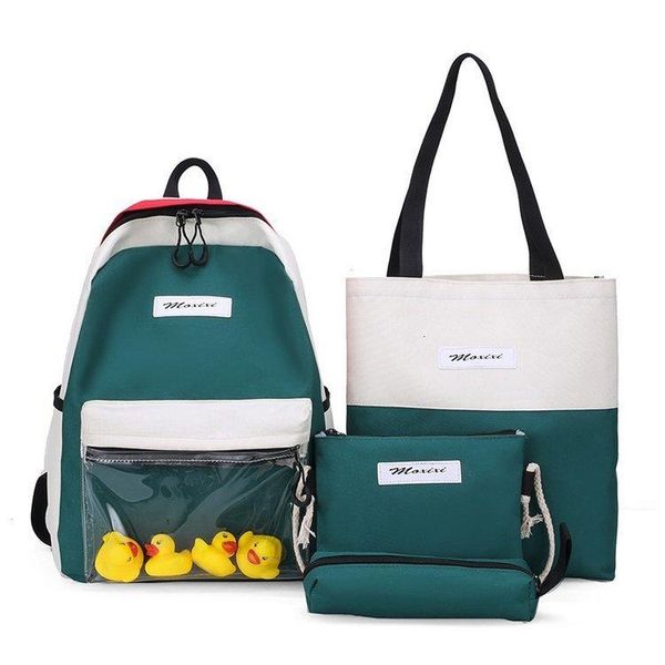 

backpack fashion korean women bagpack set 4pcs cute canvas in women's casual daypacks mochilas para mujer plecak damski miejski