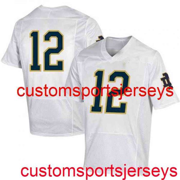 

stitched new men's women youth ian book 12 notre dame ncaa jersey white custom any name number xs-5xl 6xl, Black
