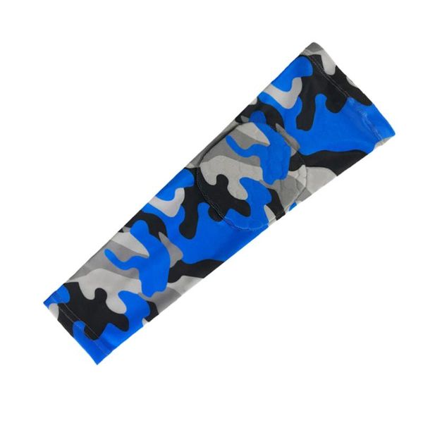 

sun block sports elbow pads protective supportor basketball anti-collision (blue camouflage) & knee, Black;gray