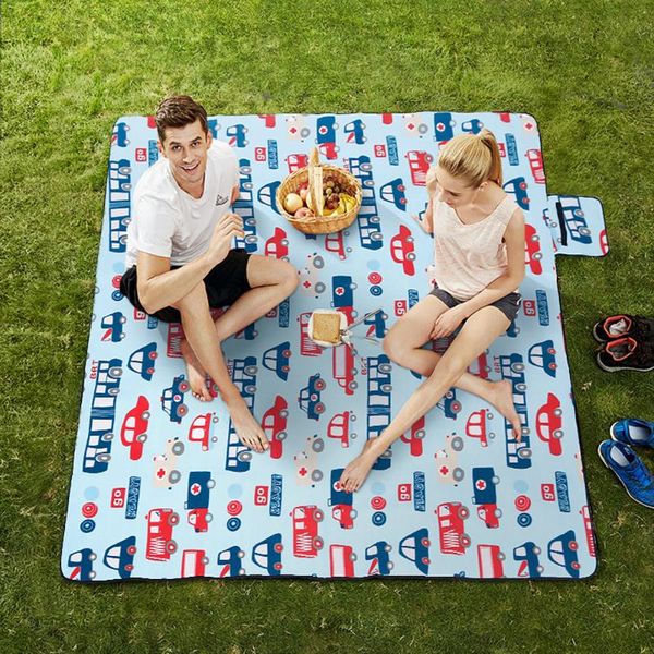 

200*200cm folding camping mat fleece waterproof moisture-proof thickened picnic beach blanket baby playing pad outdoor pads