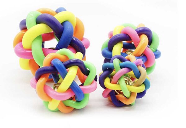 

cat toys pet toy ball colorful knitting bell rainbow trumpet