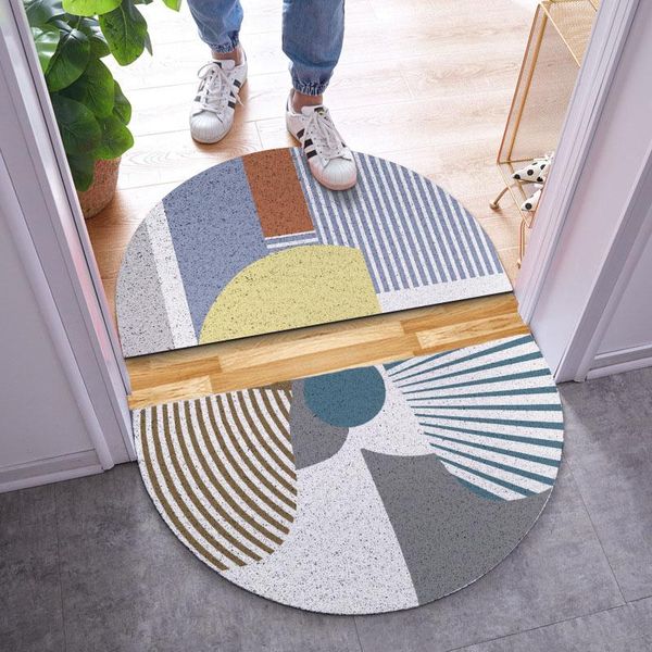 

carpets modern entrance doormat nordic geometric dust proof door mat for indoor outdoor half-round anti slip floor rug bath foot pad